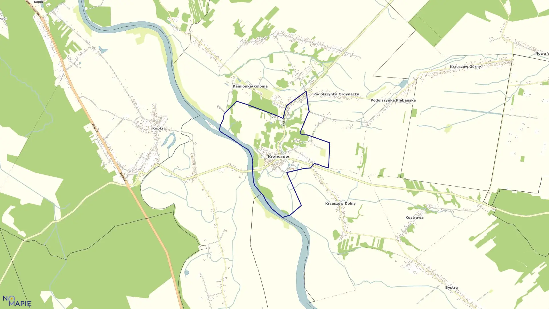 Mapa obrębu Krzeszów Osada w gminie Krzeszów